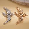 European and American metal scenery surface bird brooch retro design sense pin personalized niche accessories 