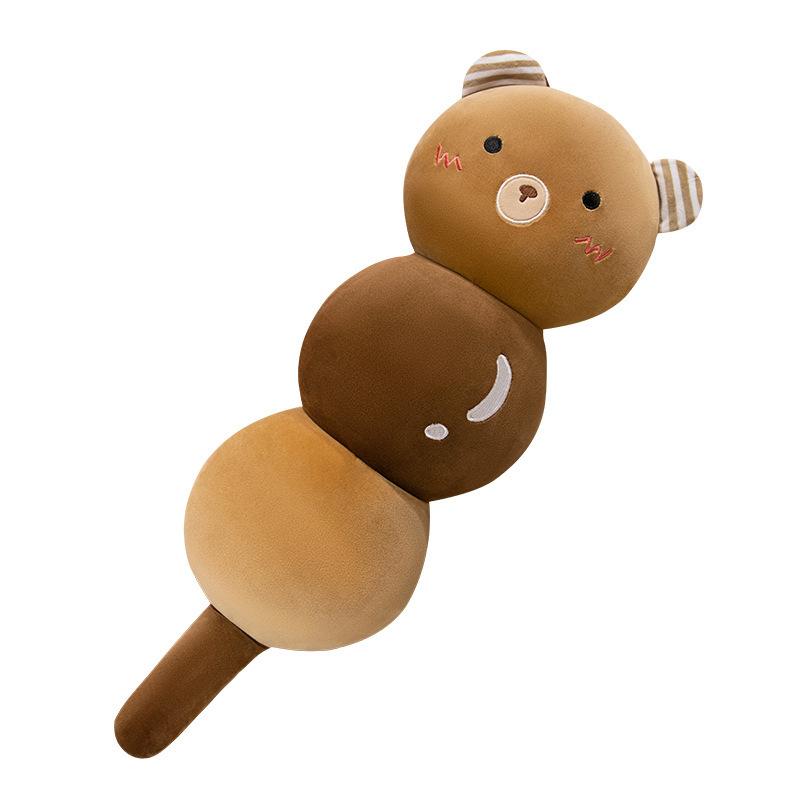 Creative cute candied gourd plush toy girl sleeping animal expression leg throw pillow children's doll