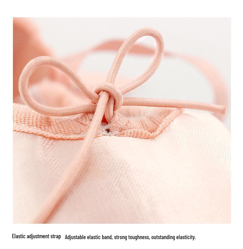 Dětské růžové saténové špičky pro začátečníky se stuhou - Tvrdá podrážka Dospělé taneční cvičky