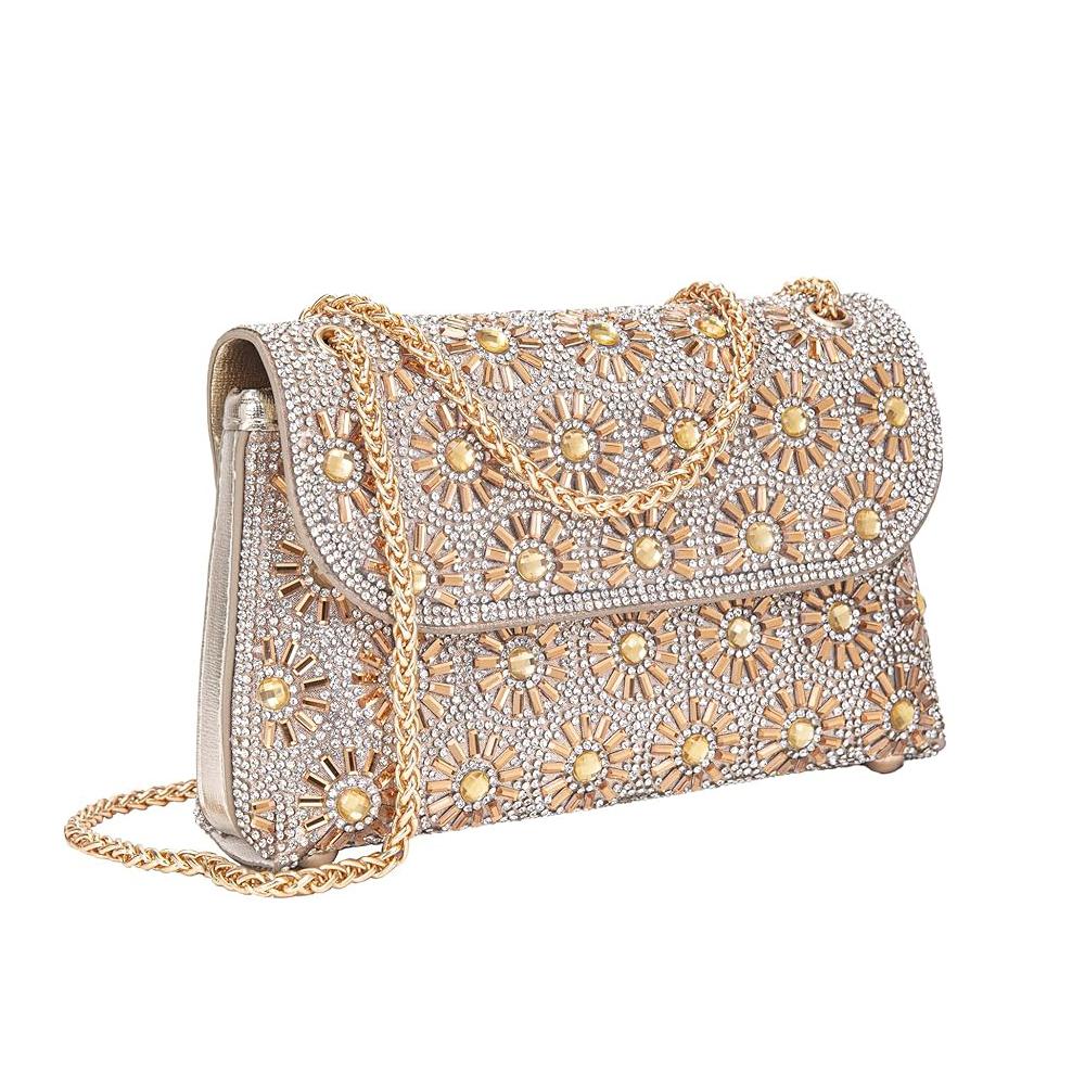 New Shoulder Bag Women's Rhinestone Evening Bag Fashion Shiny Party Handbag Casual Clutch Square Purse