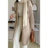 Autumn Winter Knitted Cardigan Women Medium and Long Sweater Jacket Gentle Loose Simple V Neck Cardigans Solid Color Office Coats Long Sleeve Clothing