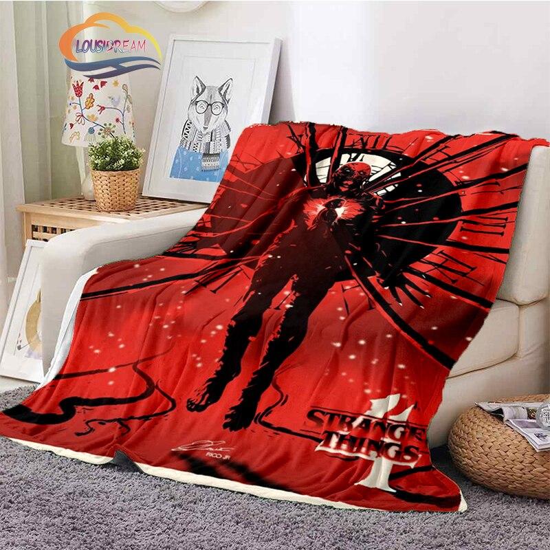 Horror Series Stranger Things Series Flannel Blanket Bedroom Sofa Bed Four Seasons Soft Blanket Travel Light Comfortable Blanket