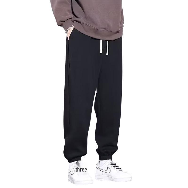 Pánské nadměrné volné tepláky s manžetami - Jarní a podzimní ležérní sportovní oblečení