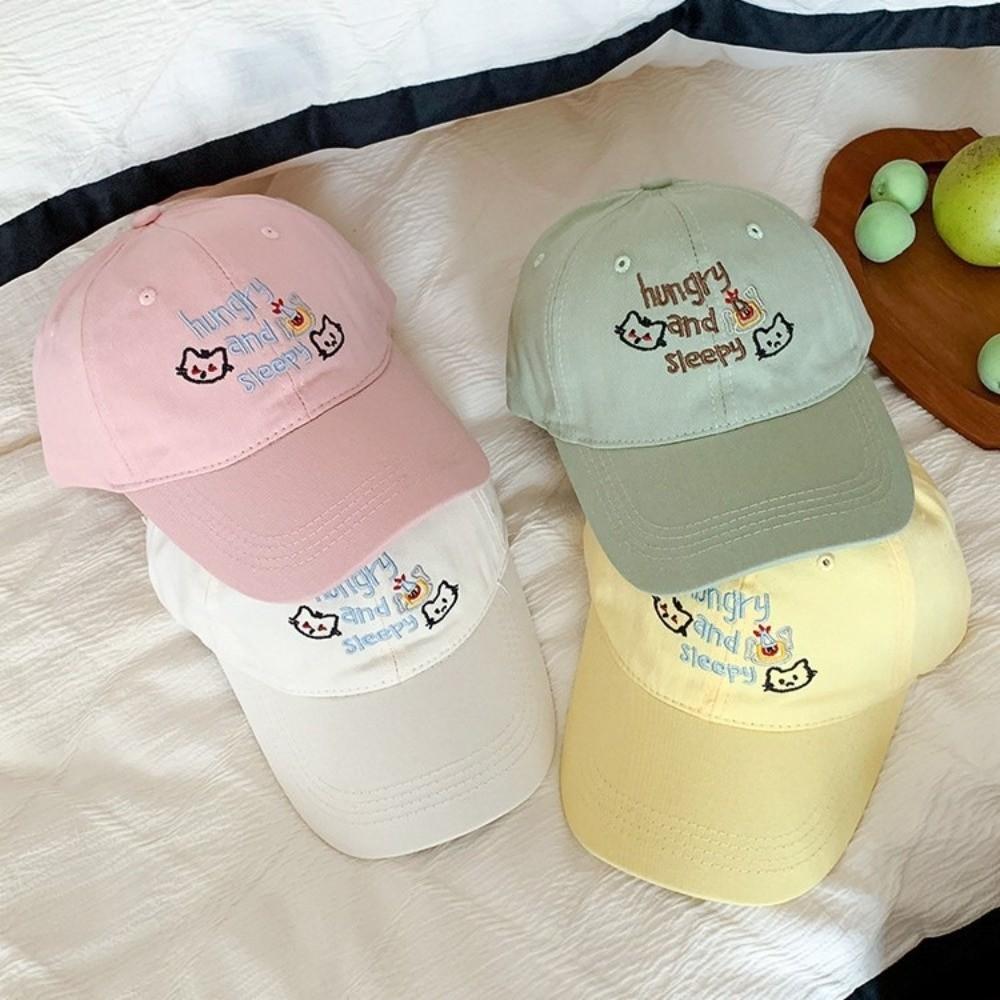 Korean Cat Peaked Cap Cotton Snapback Cap Fashion Letter Baseball Cap  Summer