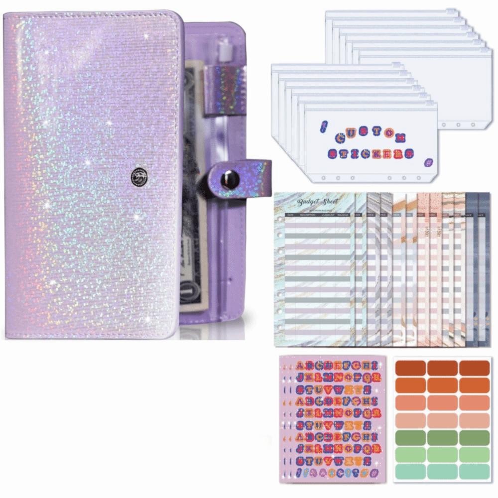 

Wallet Budgeting A6 Budget Binder 6 Hole Binder Pockets Money Saving Envelope Office фіолетовий