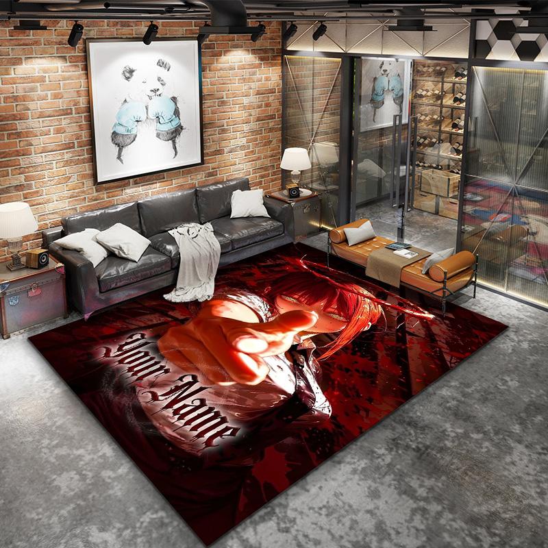 Blood Determination Custom Name Carpet Rug For Living Room Bedroom Home Sofa Decoration Kids Play Nonslip Floor Mat