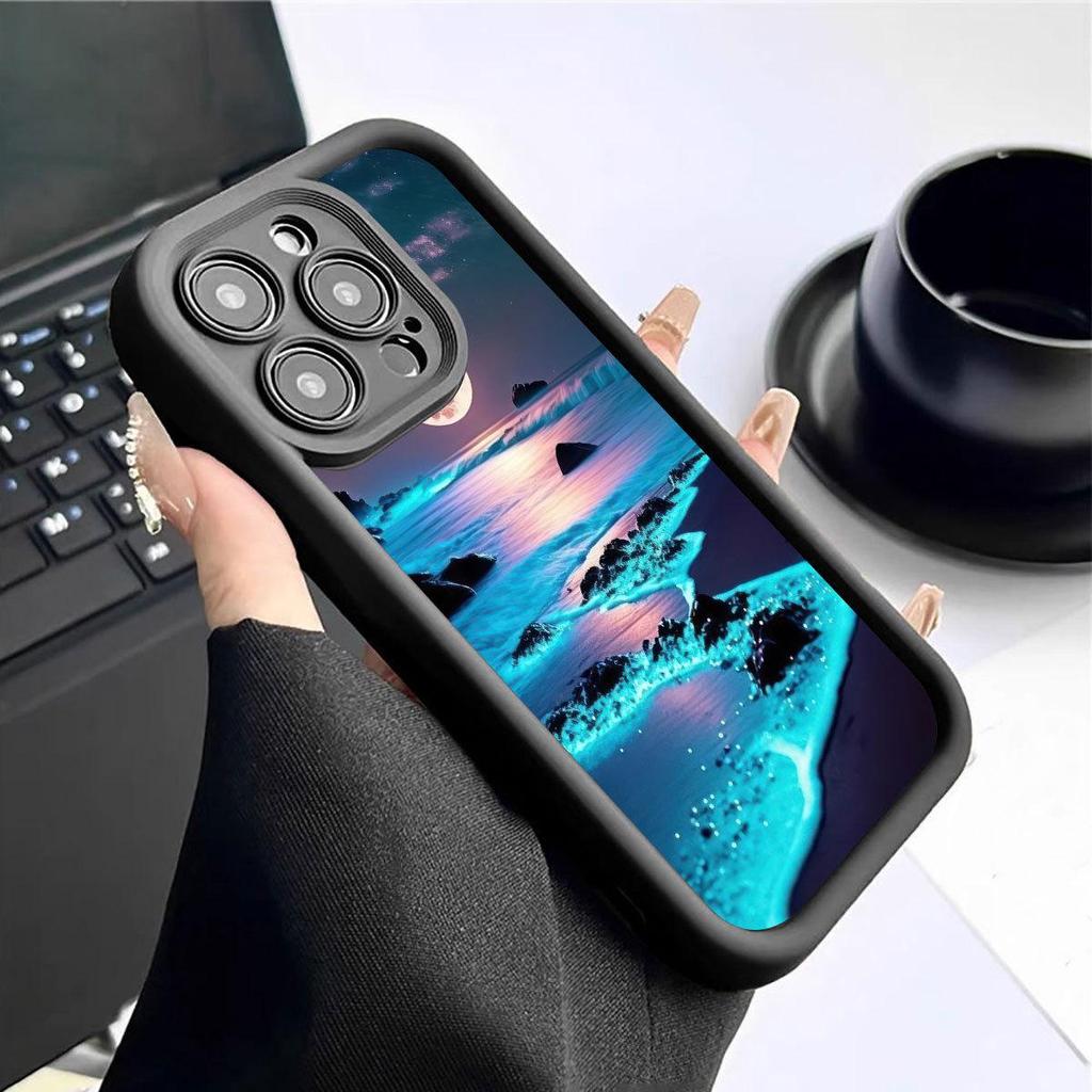 Blue Sea Gradient Black iPhone 15/16/17 Pro Max Protective Case