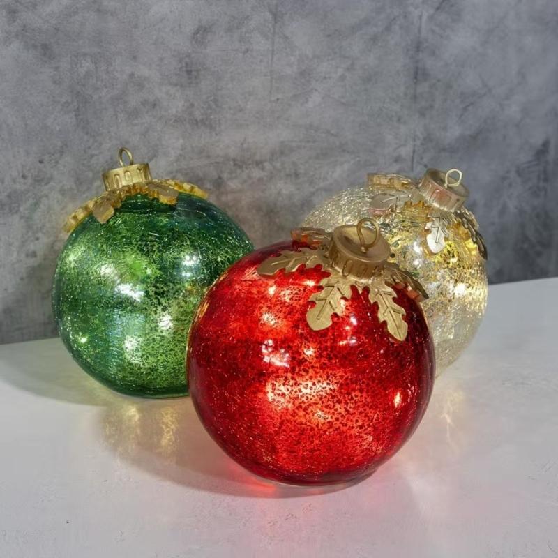 Polyethylene Glycolbattery Operated Shatterproof Plastic Christmas Ornament PEG Texture for Table Festival Decors