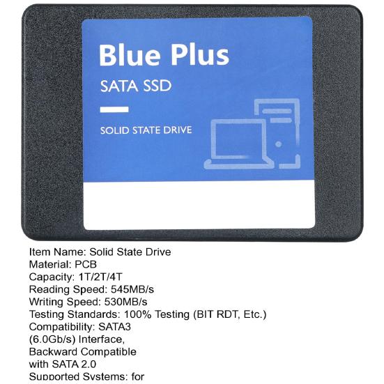 SATA III 2.5-inch SSD R/W Speed Up To 545MB/s 530MB/s 1/2/4TB Internal Solid State Drive Compatible with PC Computer Desktop Laptop