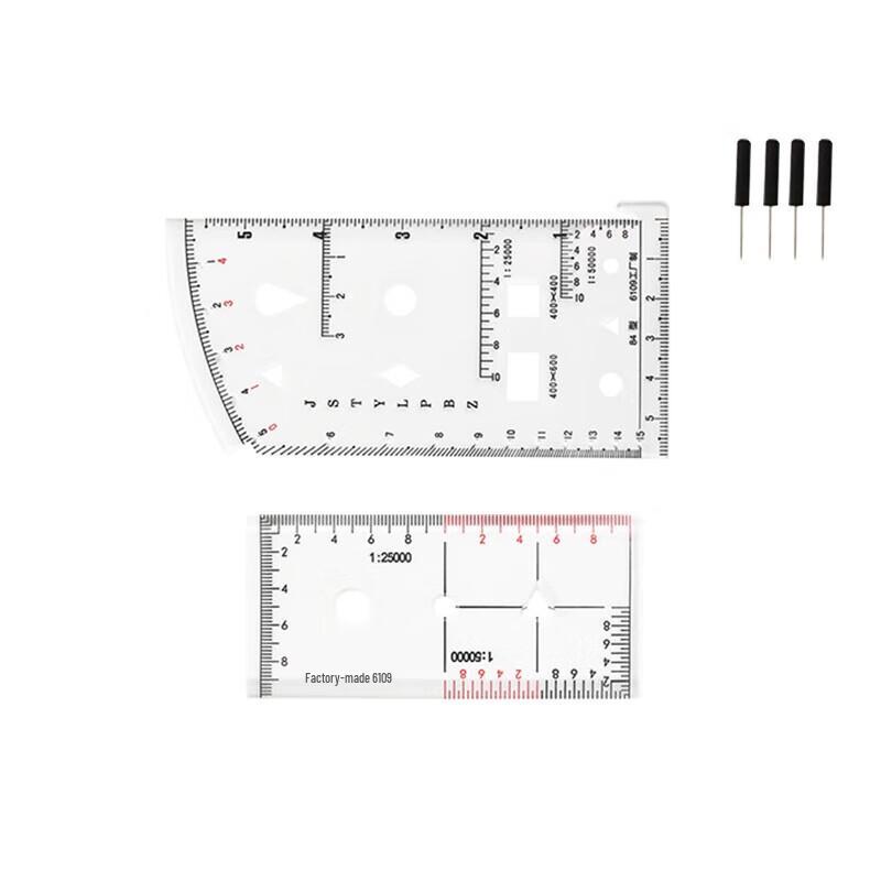 Military Topography Map Ruler Kit