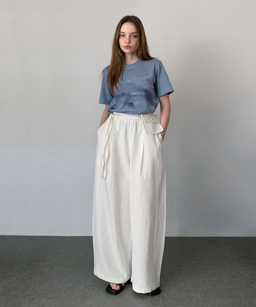 Baseukala Dear Banding Wide Slacks (2Colors)