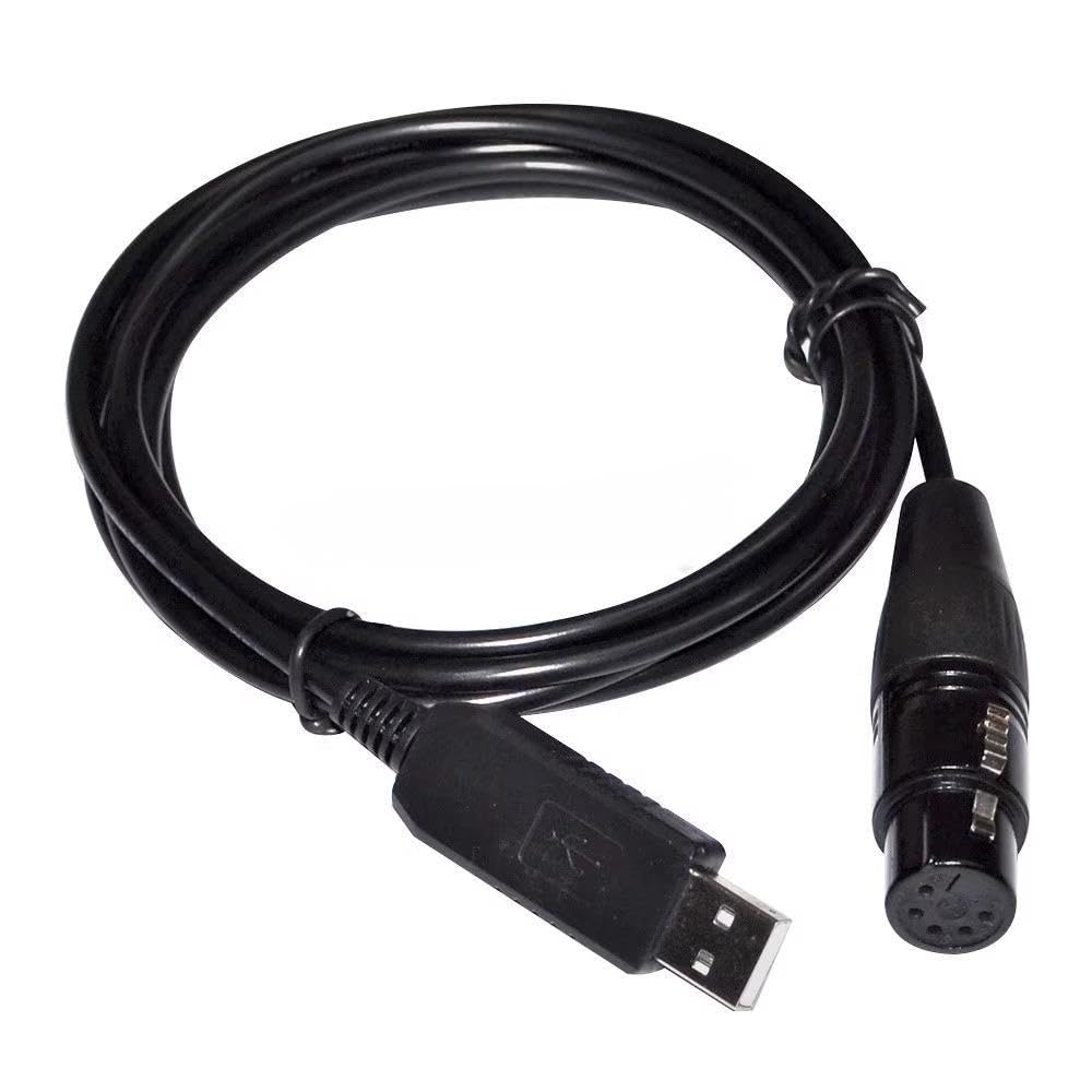 RIKYJIC FT232RL USB to RS485 DMX512 XLR 5-Pin Converter Cable for Freestyler Stage Lighting Controller (1.8 Meter)