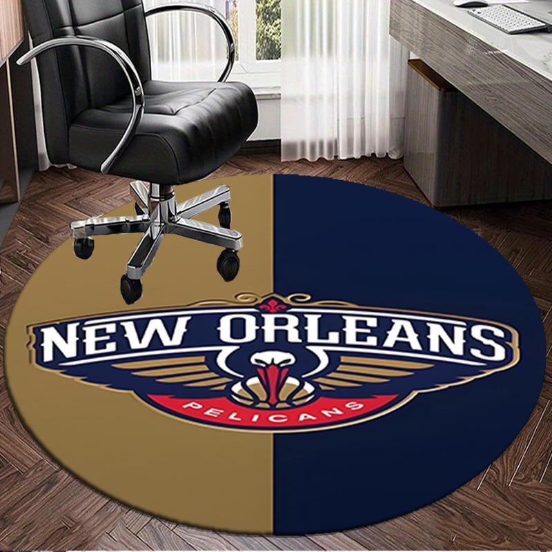 Orleans Pelicans Rebrand Round Mat, Anti-slip Circle Carpet Chair Rug For livingroom,Bedroom, Doormat Home Decor Gift Christmas Gifts