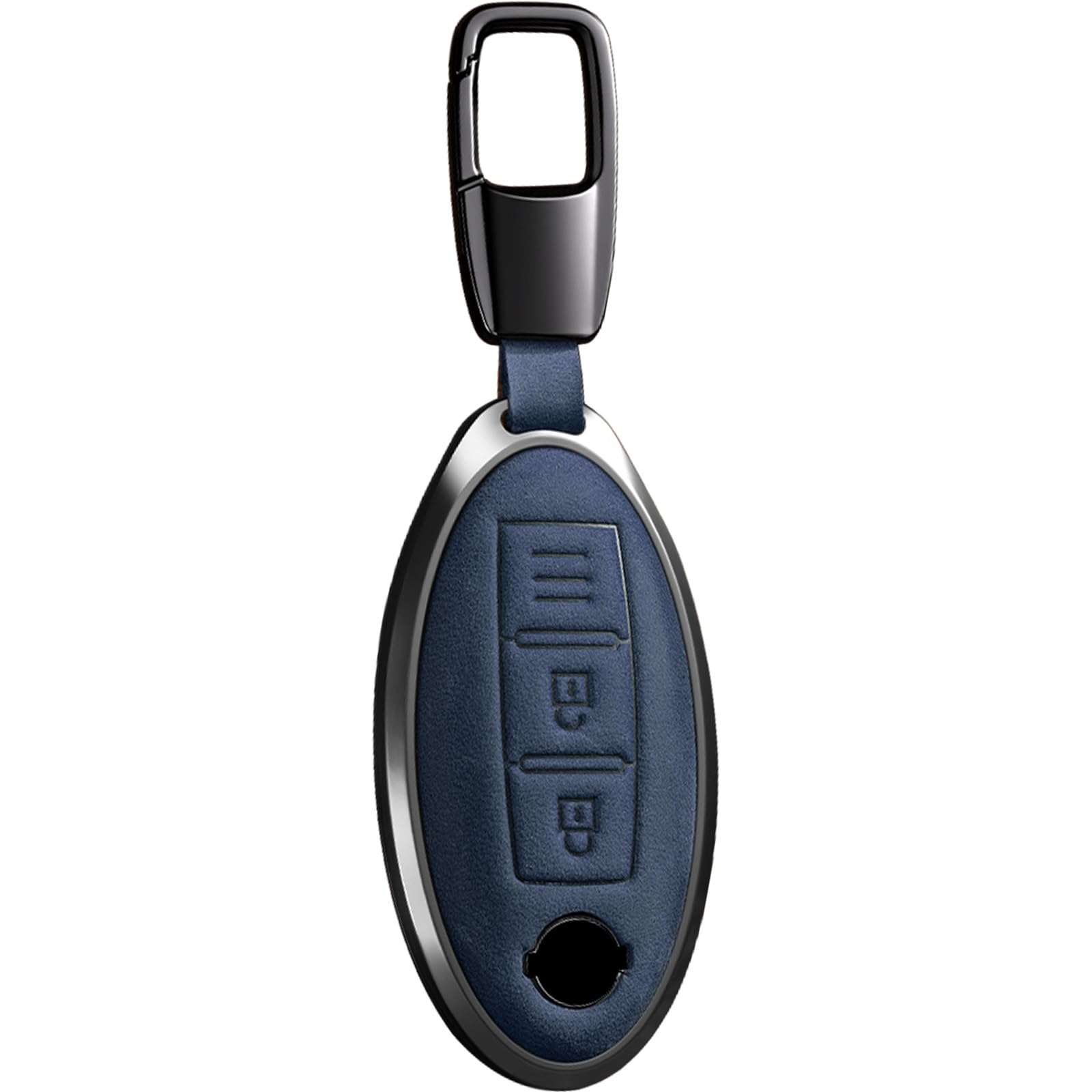 

Leather Smart Key Case for Serena X-Trail Elgrand Skyline, Scratch Resistant, Notebook Key Fob Cover 3 Buttons (A-blue) Small