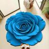 Floor Mat Irregular Shape Quick-Drying Floral Doormat Anti-Slip Backing Easy Maintenance Soft Cozy Rug Bathroom Decor