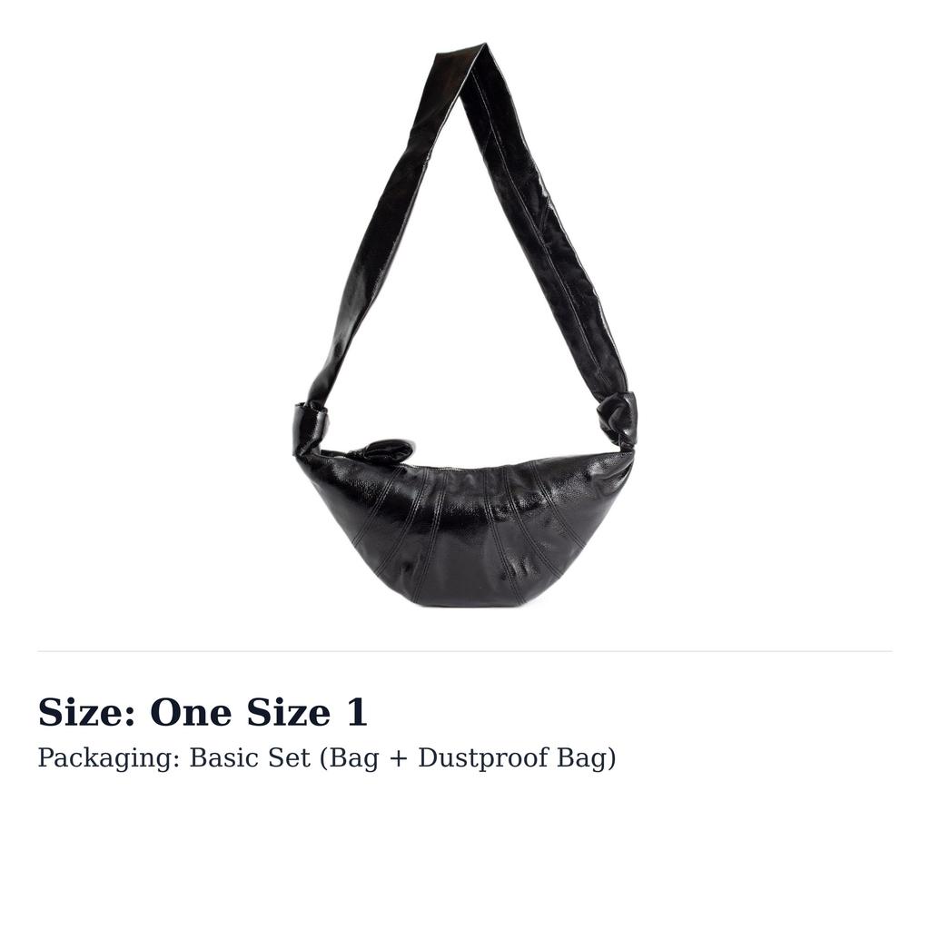 Lemaire Croissant Coated Cotton Croissant Bag Croissant Bag Shoulder Bag Small Unisex Black BG0003-LF1073-999