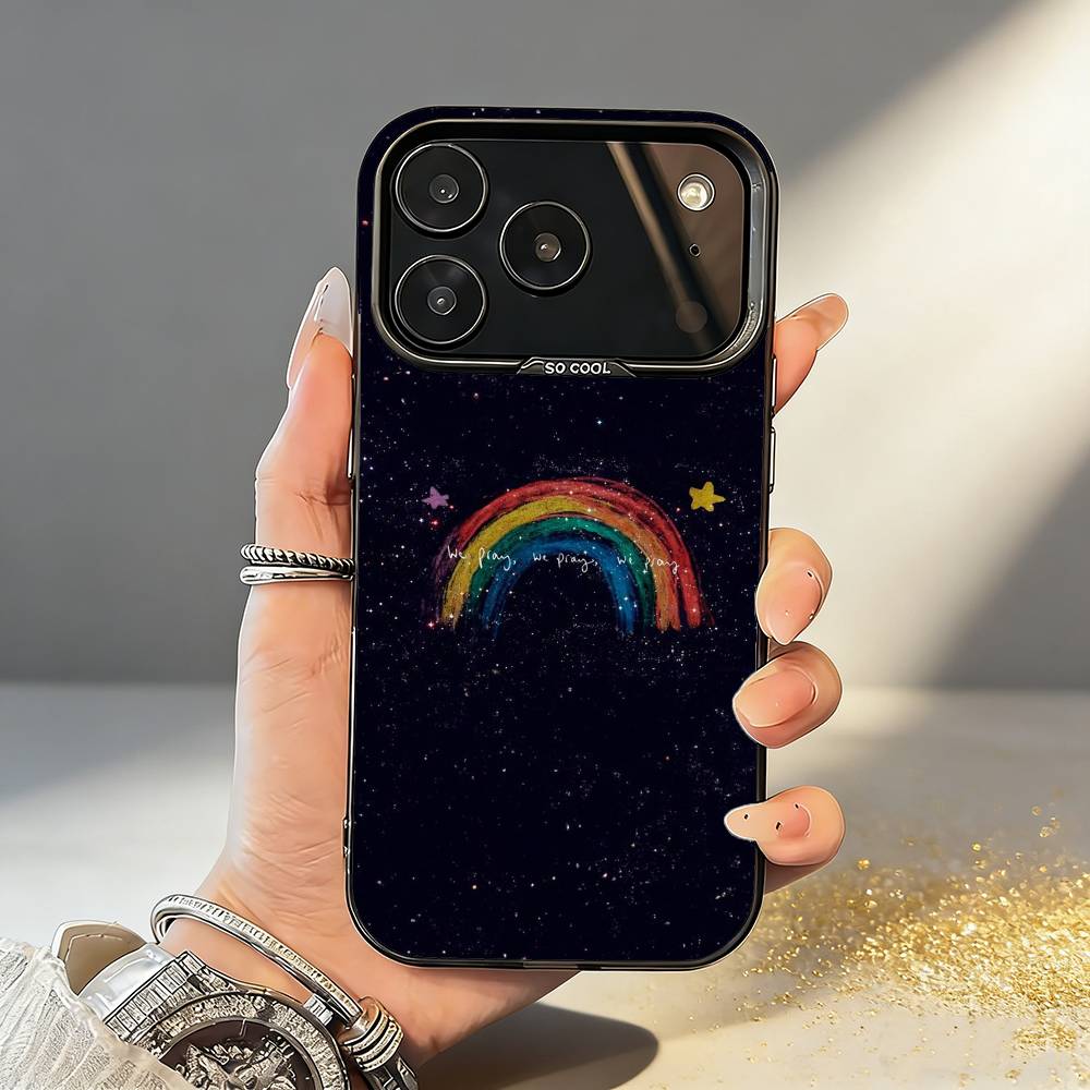 

M-Moon M-Music Coldplay Band Phone Case For iPhone17 16 15 14 13 12 Pro Max Grey Black Matte Laser Metallic Aurora Funda iPhone12PROMAX