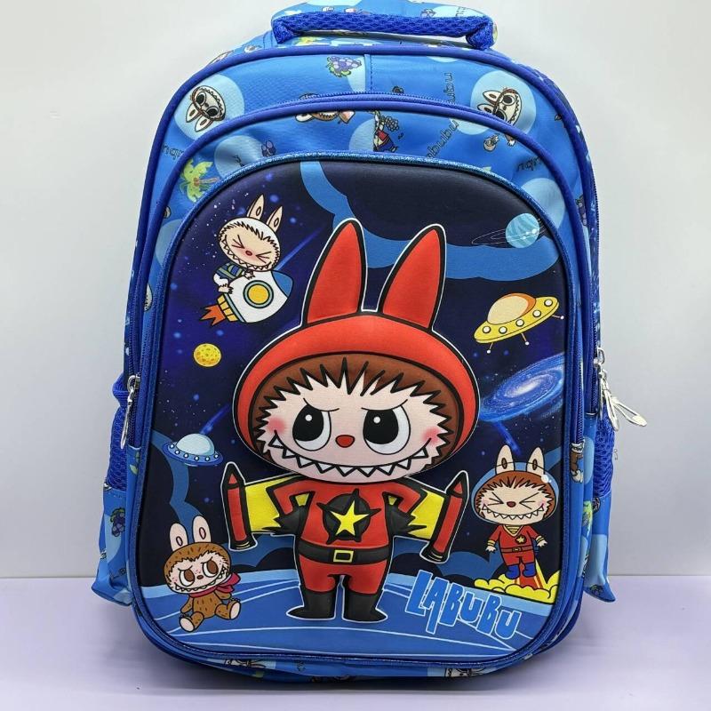 School Bag New Cute 16 Inch La Bubu Middle and Large Class Children's Backpack Cute Cartoon Boys and Girls Backpack