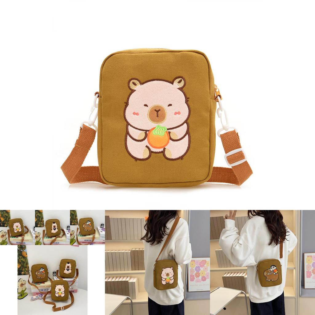 Adorable Cartoon Canvas Shoulder Bag For Kids Perfect For Everyday Use And Storage