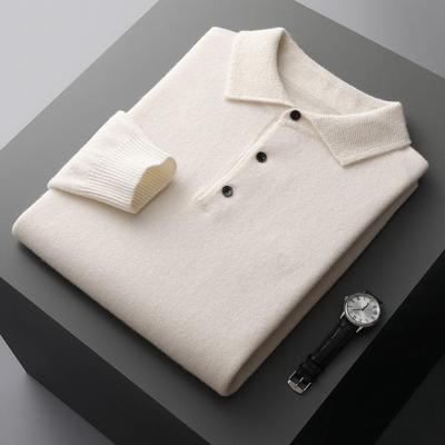 Men's Business Casual Wool-Cashmere Polo Sweater - 2023 Autumn/Winter Collection