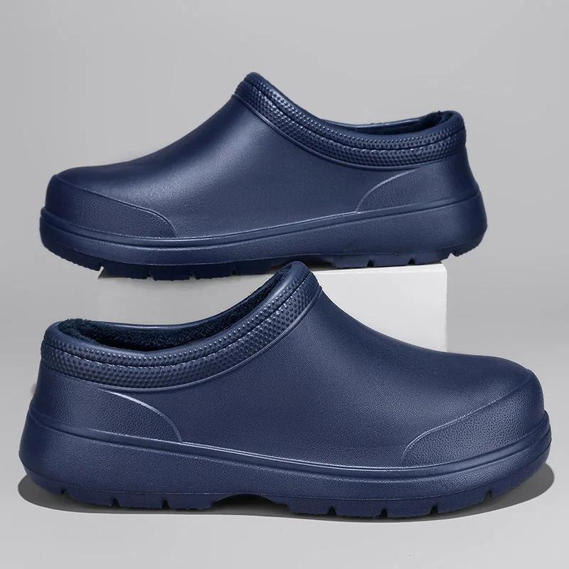 Pantofi de lucru pentru bărbați, pantofi de bucătar, mocasini casual antiderapanți, impermeabili și rezistenți la ulei, pantofi plați, pantofi pentru restaurant, cizme de ploaie de exterior pentru bărbați
