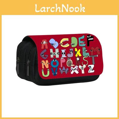Alphabet Lore Double Layer Pencil Bag With Nylon Material For Students And Collectors