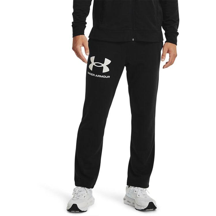 Under Armour Rival Terry Kontrastní Logo Prodyšné Tepláky Pánské Spodní díly Černá 1361644-001