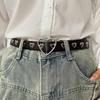 Metal Eyelet Belt No Punching Hollow Pu Leather Belt Paired With Jeans Belt For Men And Women