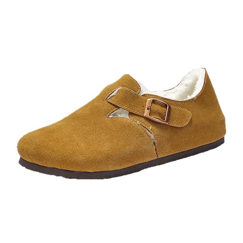 2025 Winter Cotton Warm Closed-Toe Birken Cork Slippers for Men & Women