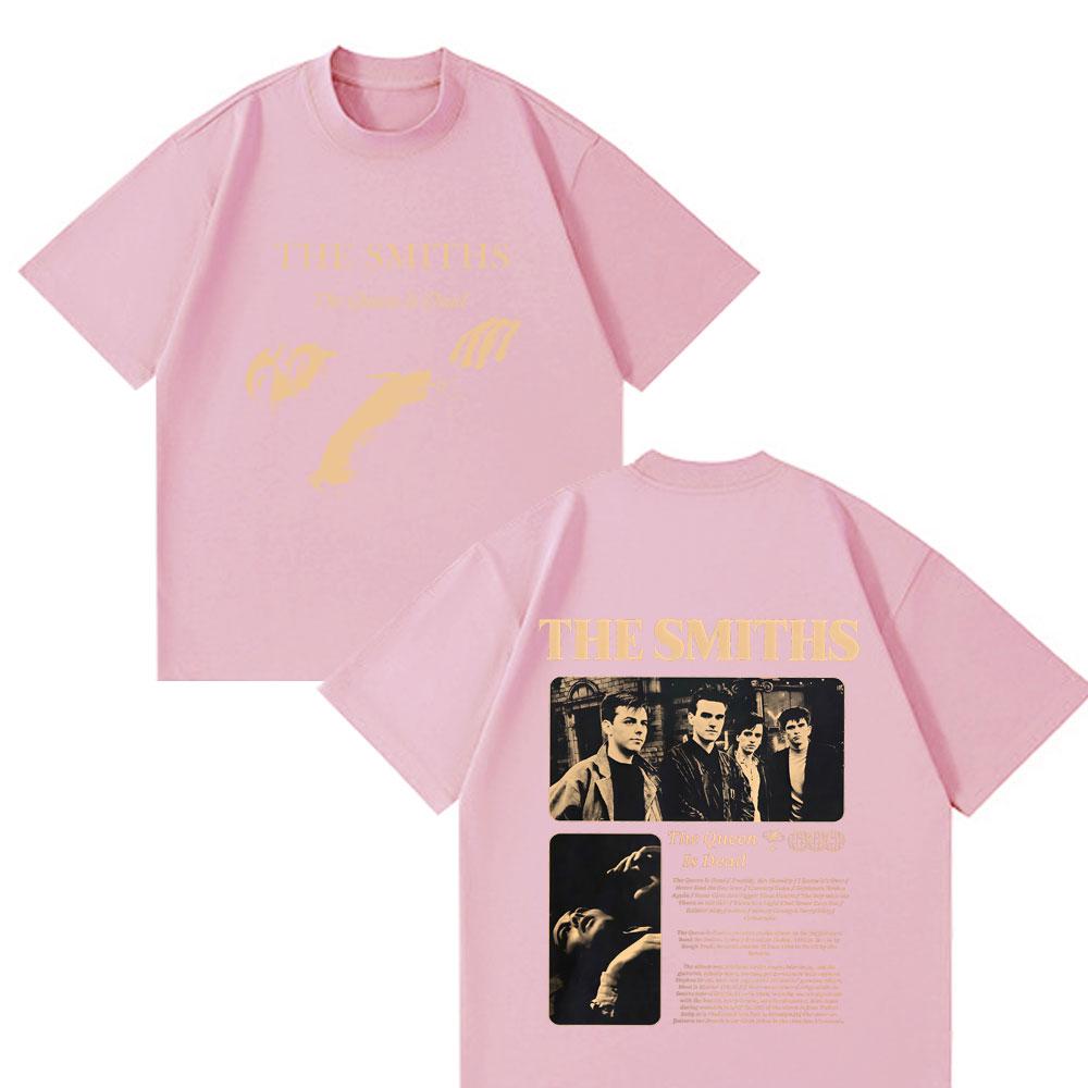 The Smiths The Queen Is Dead Plus Size T-shirts with Short Sleeves 1980's Indie Morrissey T-shirt Men's Vintage Rock Band Tide