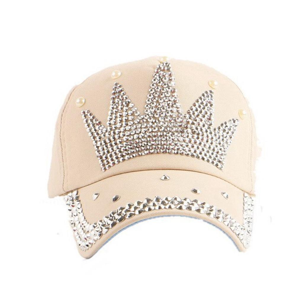 Children Adjustable Rhinestones Studded Peaked Cap Hat Kid Baseball Cap