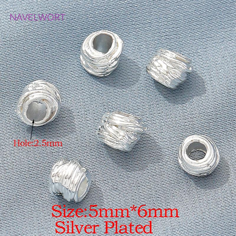 5mm*6mm Brass Spacer Beads 18K Gold Plated Irregular Beads Separator,Necklace Beads Findings,DIY Jewelry Making Accessories