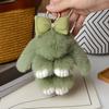 ZAKOL 15cm Fluffy Rabbit Fur Pompon Bunny Keychain Soft Cute Rabbit Toy Key Chain Bag Decoration Accessories Gift for Girls