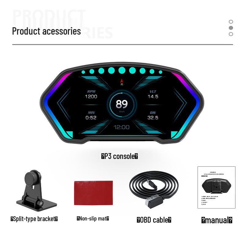P3 Автомобильный HUD: Цветной 6-дюймовый ЖК-дисплей OBD+GPS с инклинометром и спидометром