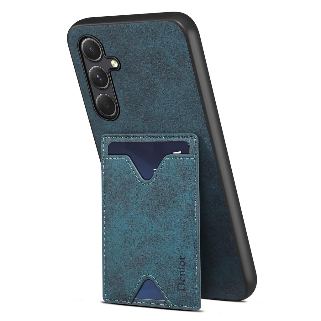 DENIOR For Samsung Galaxy A55 5G Case Card Slot Leather Coated TPU Phone Cover