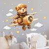 Cartoon Creative Bear Pilot Flying Plane Children's Room Bedroom Home Decoration Wall Stickers