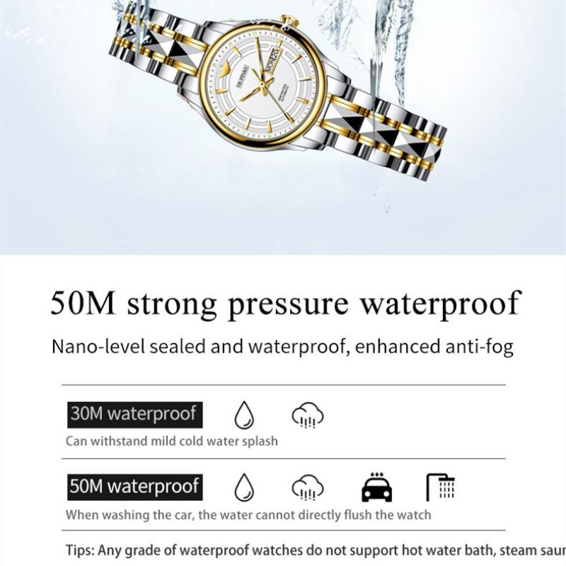 OUPINKE Nouvelle montre pour femme d'affaires et de loisirs, montre mécanique entièrement automatique, montre simple et tendance haut de gamme pour femme