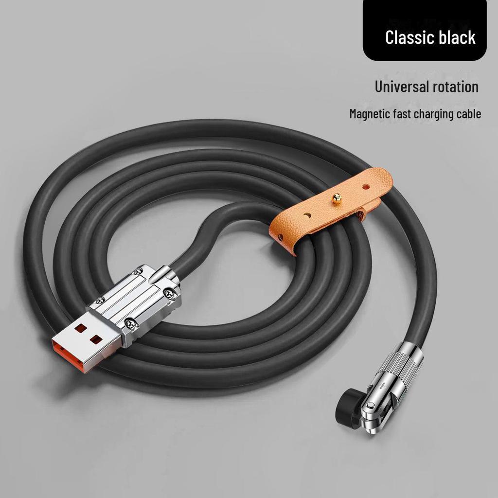 540° Drehbares Zinklegierungs-Magnet-Typ-C-Schnellladekabel, 2m, TPE