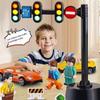 Educational Traffic Light Toy for Toddlers Safety Road Sign Model with Light and Sound Interactive Puzzle Scene Accessory