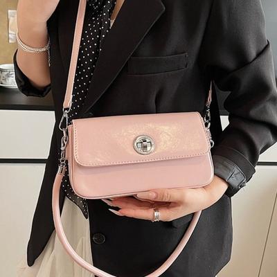 Kleine Tasche Damen Frühling neue Mode einfarbige Umhängetasche hochwertig vielseitig Schloss einzelne Schulter kleine quadratische Tasche