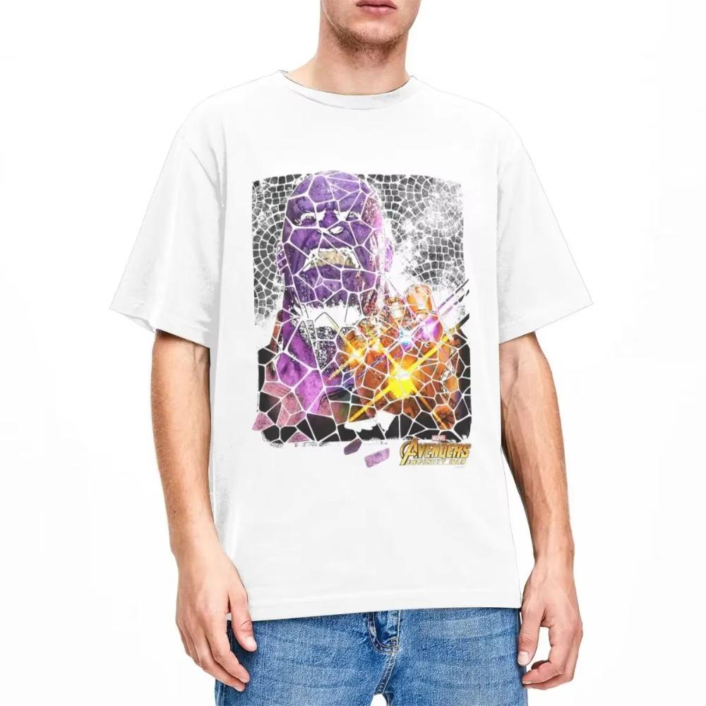 Pánské tričko Infinity War Thanos Vitrážová trička 100% bavlna Topy Trička Léto Y2k Retro Krátký rukáv Sportovní trička
