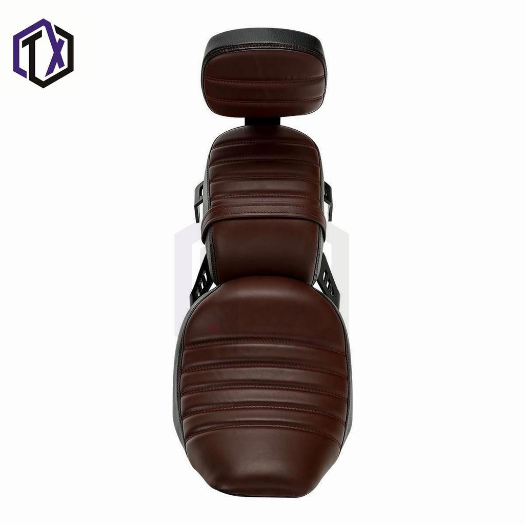 Almofada do Assento Dianteiro Bobber Indiano e Encosto Adicional para Assento de Passageiro Traseiro