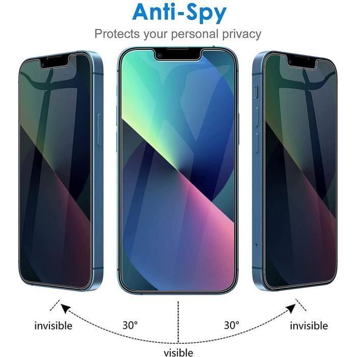 E.F.Connection - 2 Stück Gehärtetes Glas Anti-Spionage für iPhone 13 (6,1")