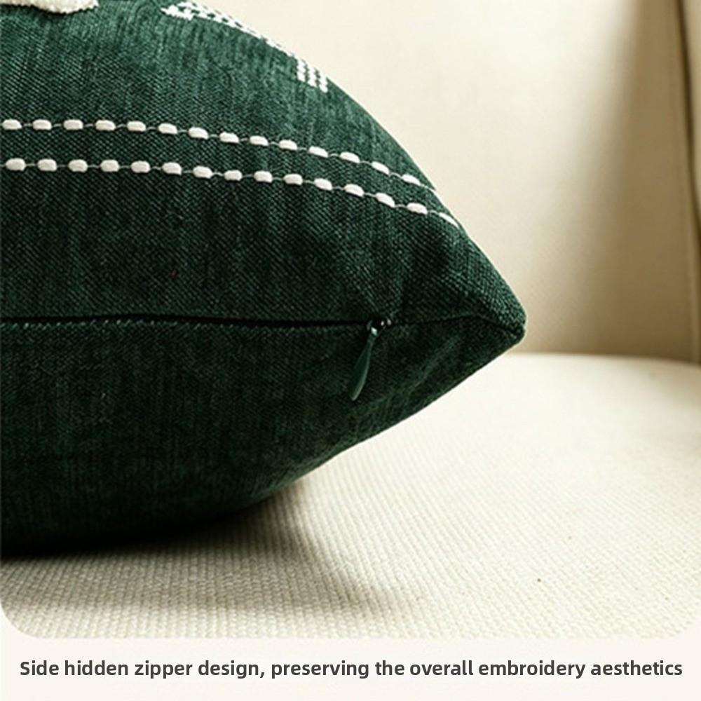 Christmas Tree Throw Pillow Covers Embroidered Cherry Pillow Cases Cushion Cover for Xmas Party