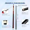 OKHEALING 3 Stück 12,9 mm Spitze Break-Jump Queue Karbonfaser Schaft Unterteil 147 cm / 58 Zoll Gewicht 19 Unzen Billardstöcke Poolspiel