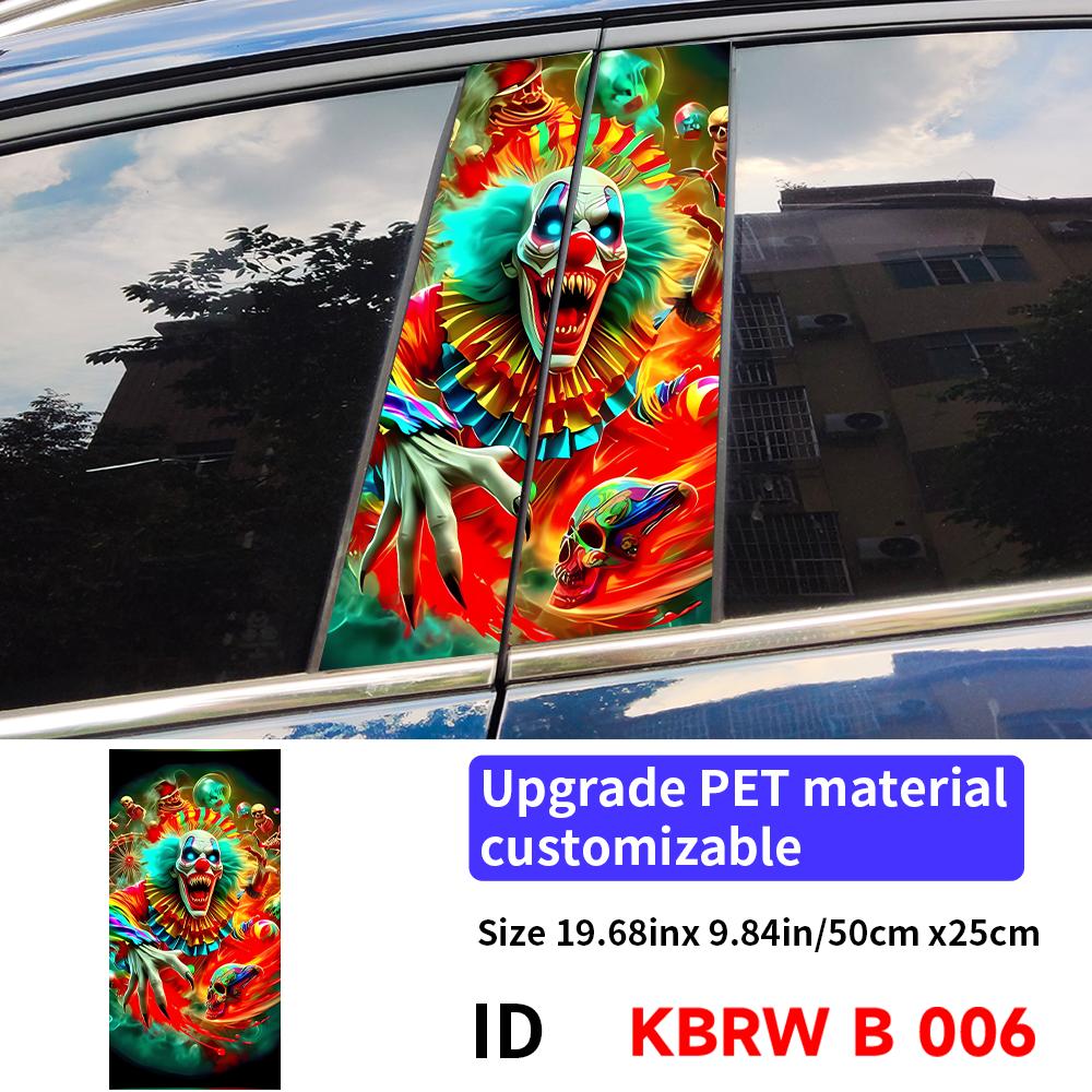 Adesivi per Auto Personaggi Horror Fantasma Halloween Montante B Auto Copertura Decorativa Impermeabile Graffi Portiere Auto Montante Parasole Decalcomanie