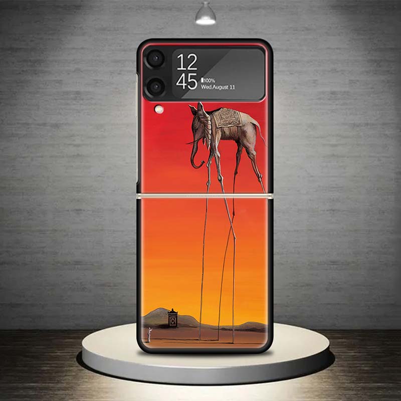 Salvador Dali Art Phone Case For Samsung Galaxy Z Flip 7 6 5 4 3 5G Shockproof Cover Z Flip7 Flip6 ZFlip5 Flip3 Flip4 Luxury She
