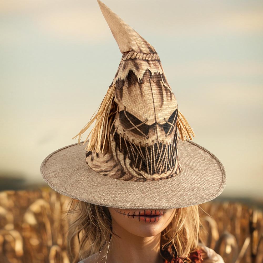 Halloween, Scarecrow, Witch Hat, Realistic, Cosplay, Festival Parties, Dance Performances, Costume Props