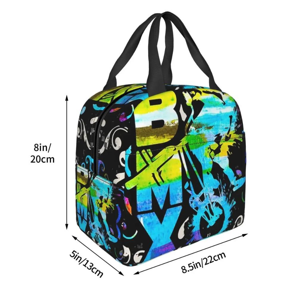 Bmx Apparel Bmx Freestyle Pattern Insulated Lunch Bag for Kids School Cooler Thermal Food Box Tote PortableLunch Boxes Container