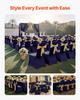 50 Pcs Navy Blue Chair Covers, Polyester Spandex Chair Cover, Stretch Slipcovers for Wedding Party Dining Banquet Flat-Front Chair Covers, Fits Chair
